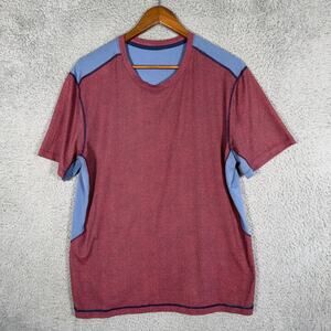 Lululemon Men's Large Red/Blue Suns Out Short-Sleeve Athletic T-Shirt